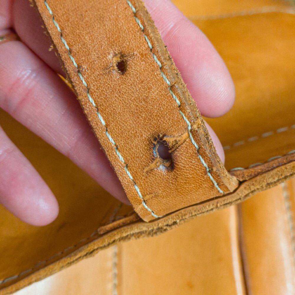 Handmade Natural Leather Satchel Briefcase – Vintage Tan Crossbody Messenger - Picture 16 of 16